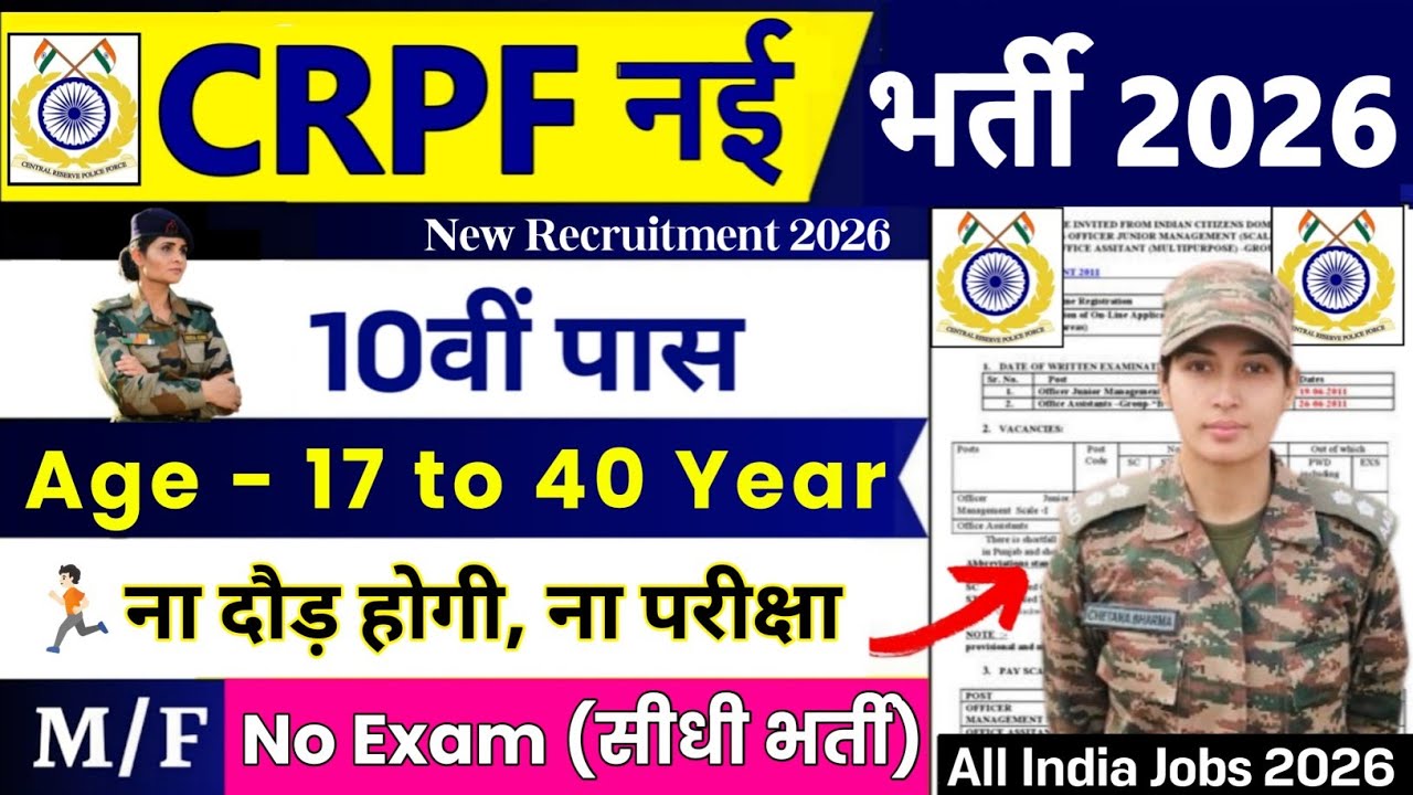 CRPF New Vacancy 2026 | CRPF Group C Recruitment 2026 | CRPF New Bharti 2026 | Army New Vacancy 2026