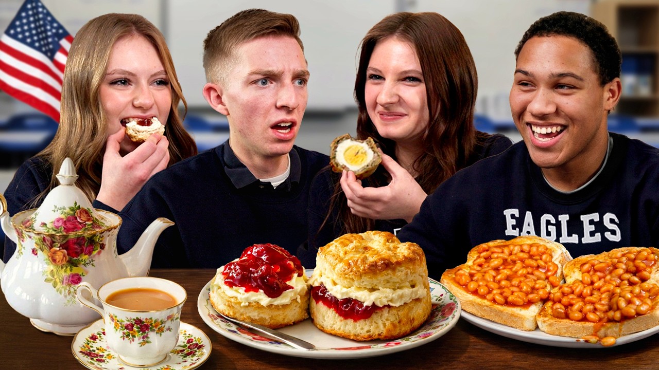 American Highschoolers try British Comfort Food for the first time!