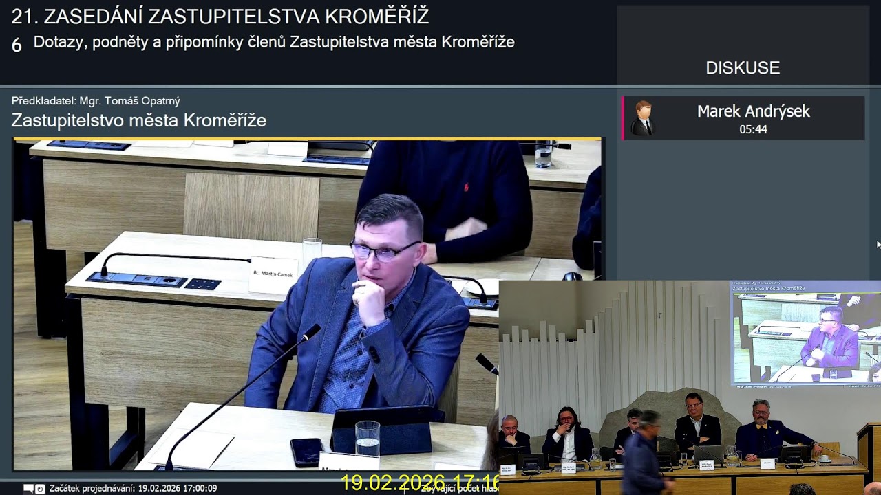 21. zasedání Zastupitelstva města Kroměříže konaného
19. února 2026 v 16 hodin