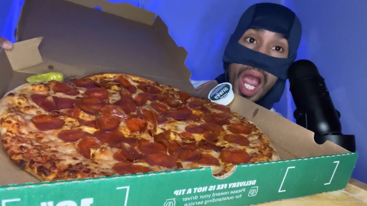 #ASMR PAPAJHONS NEW YORK STYLE PIZZA XL #ASMREATING