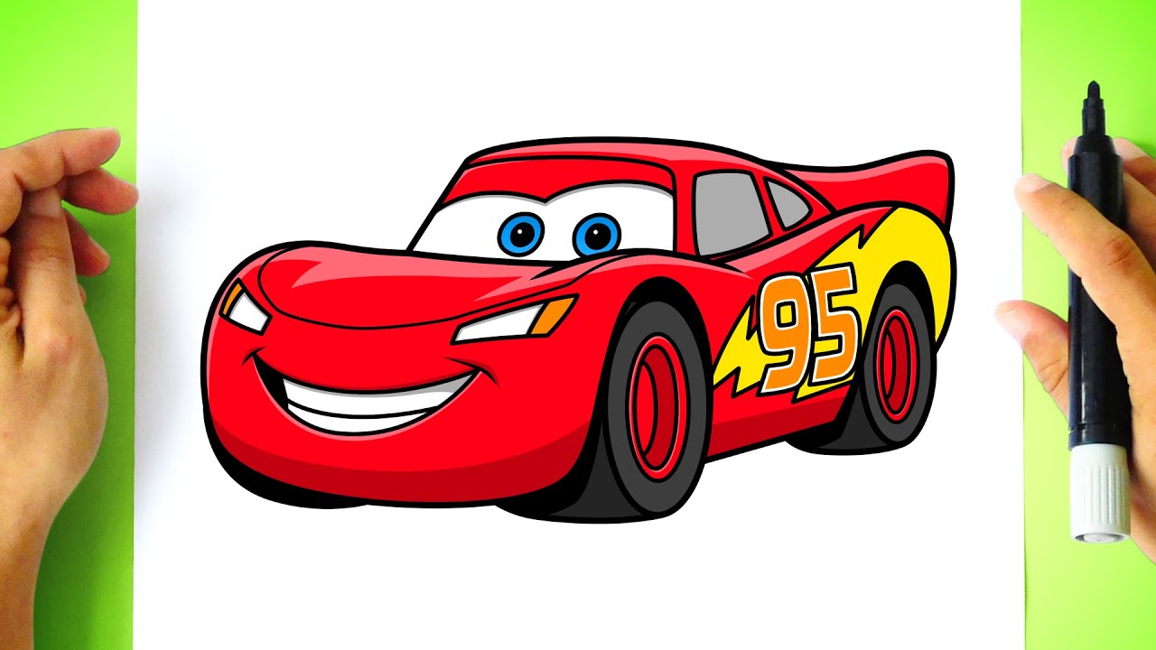 How to DRAW LIGHTNING MCQUEEN - Cars
