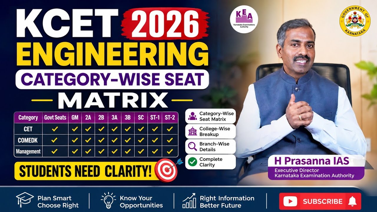 KCET 2026 Engineering Seat Matrix Explained | Category-Wise Seat Distribution#kcet 