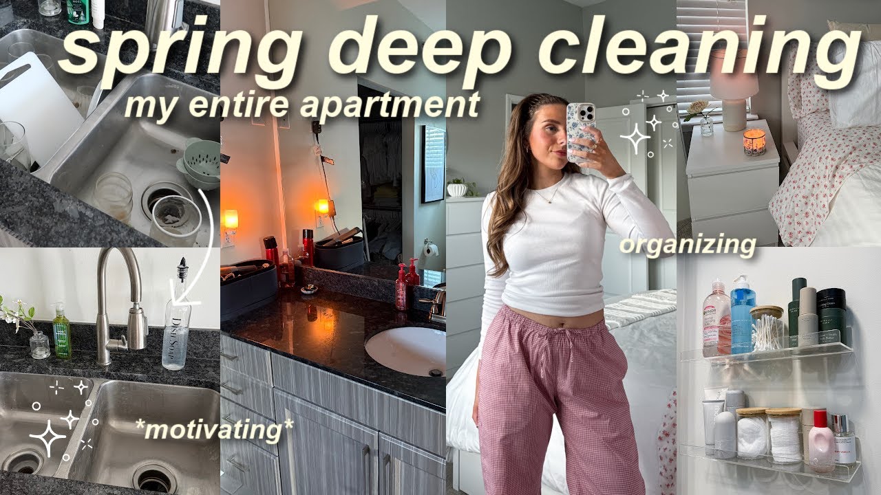 SPRING CLEANING + ORGANIZING 🫧🌸 deep cleaning my entire apartment! *this will motivate you* 2025