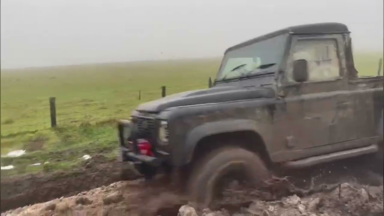 Wet and muddy off road 