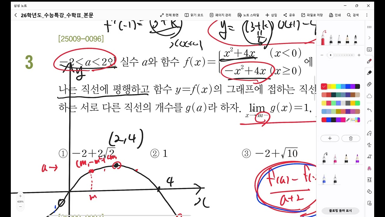 수2 수능특강 도함수의 활용1 L2 3번