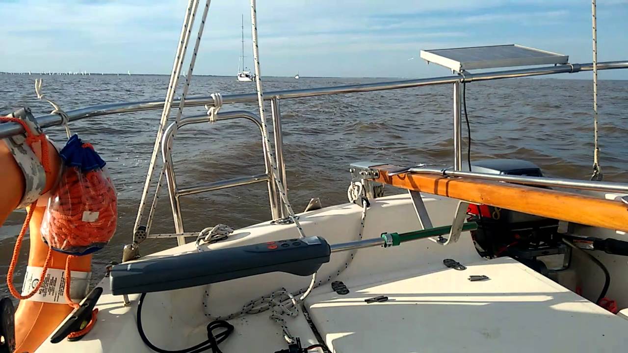 Prueba Raymarine st 1000 en velero láser 660