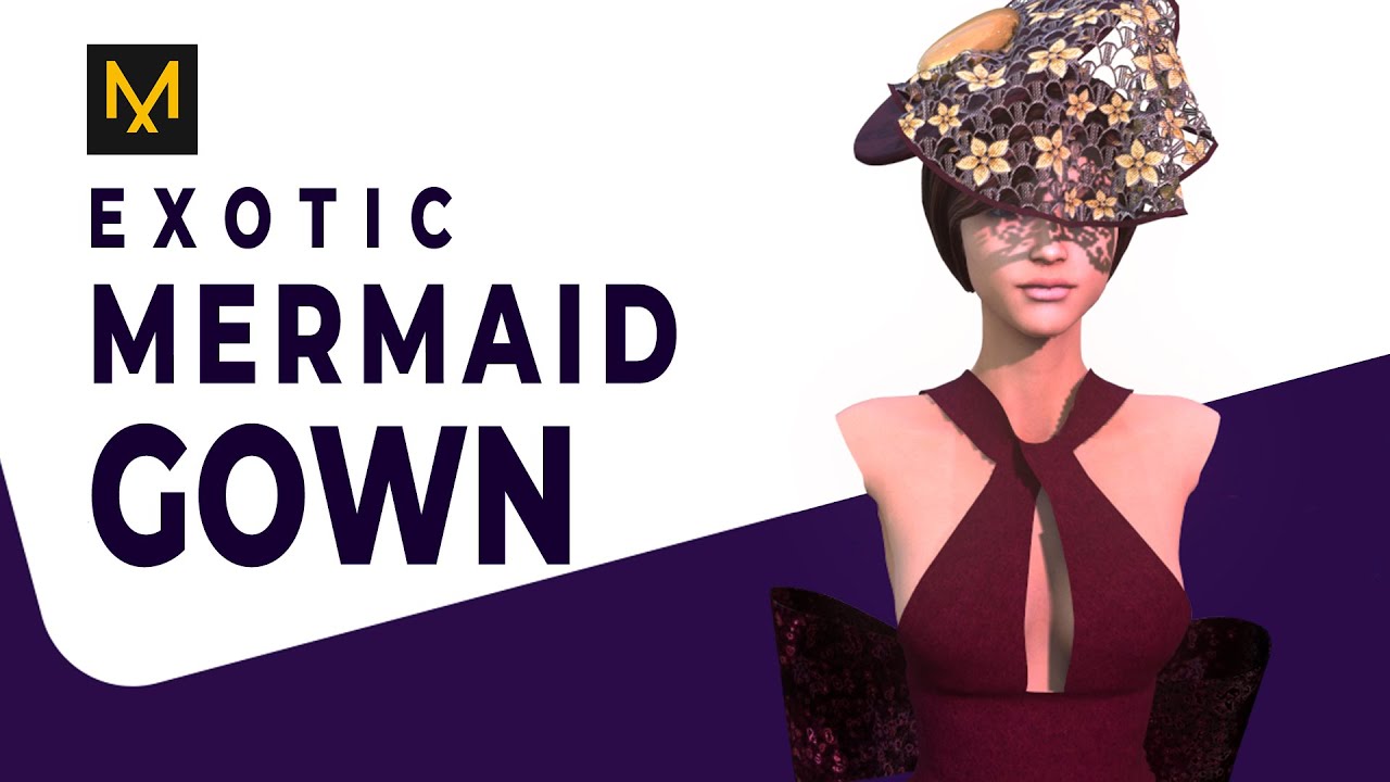 EXOTIC EVENING MERMAID GOWN + FASCINATOR