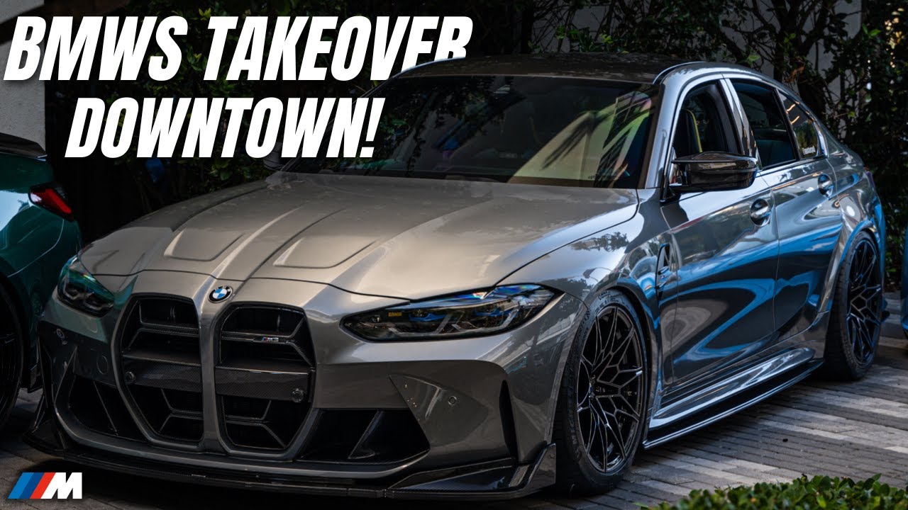 BMW Ms Takeover DOWNTOWN Car Meet at NIGHT 🔥