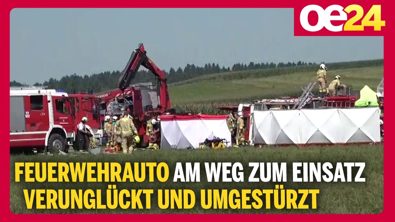 Feuerwehrauto am Weg zum Einsatz verunglückt