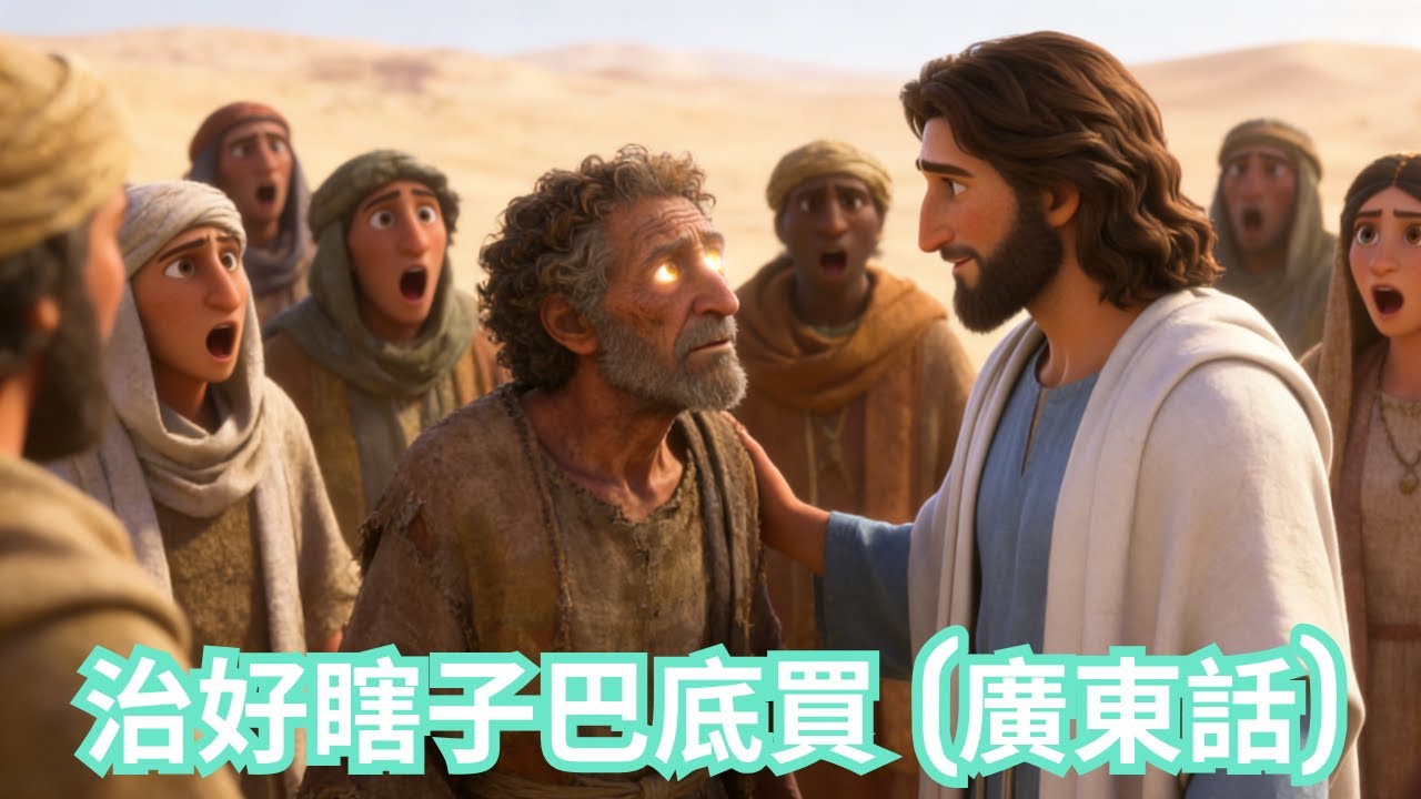 [兒童聖經故事動畫] 治好瞎子巴底買 (廣東話)