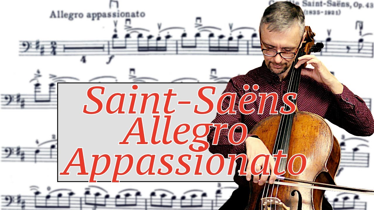 Saint-Saens Allegro Appassionato Op.43 in Fast and Slow Tempo | Suzuki Cello Book 8