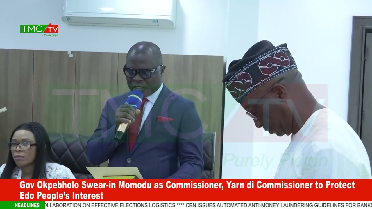 Gov Okpebholo Swear in Momodu as Commissioner, Yarn di Commissioner to Protect Edo People’s Interest