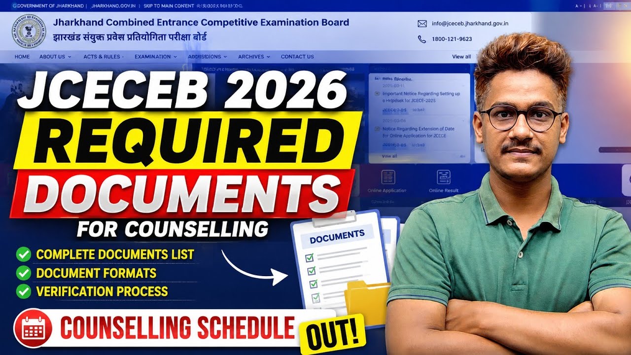 JCECEB 2026 Required Documents for Counselling✅ | JCECEB Counselling Documents List Out #jceceb2026