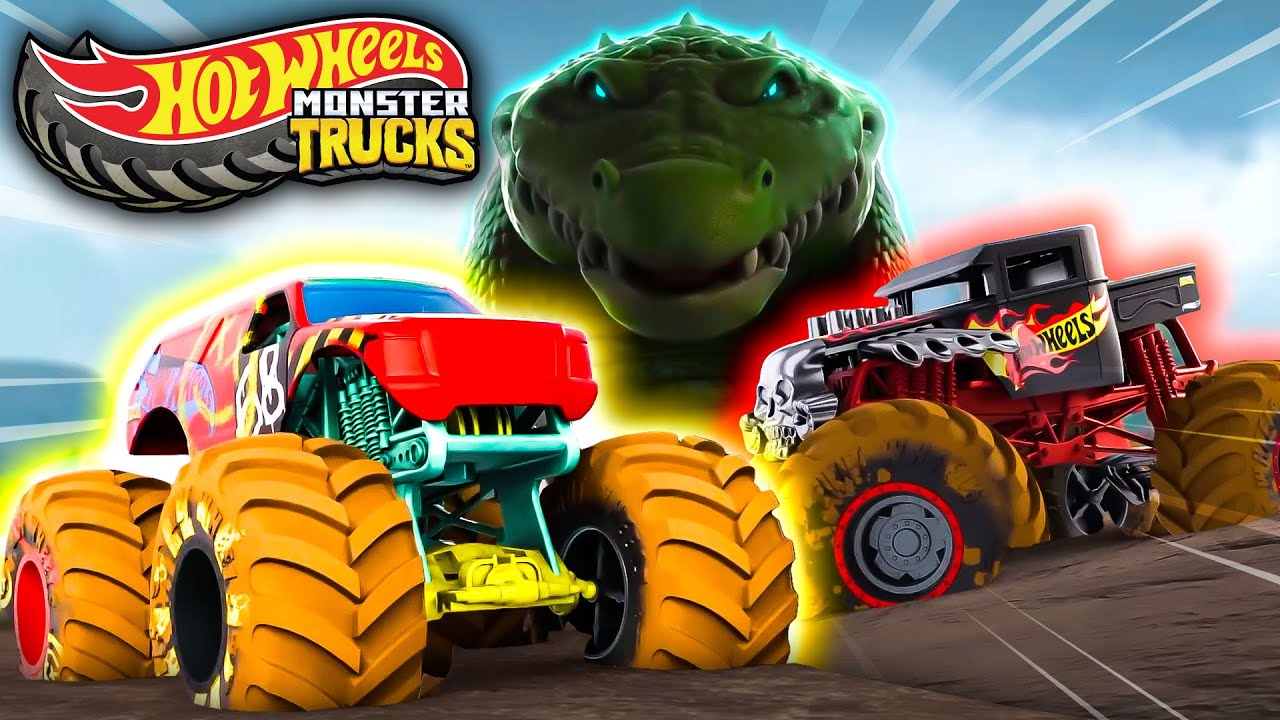 Hot Wheels Monster Trucks vs. Colossal Crocodile! 🐊 + More Kids Cartoons | Hot Wheels