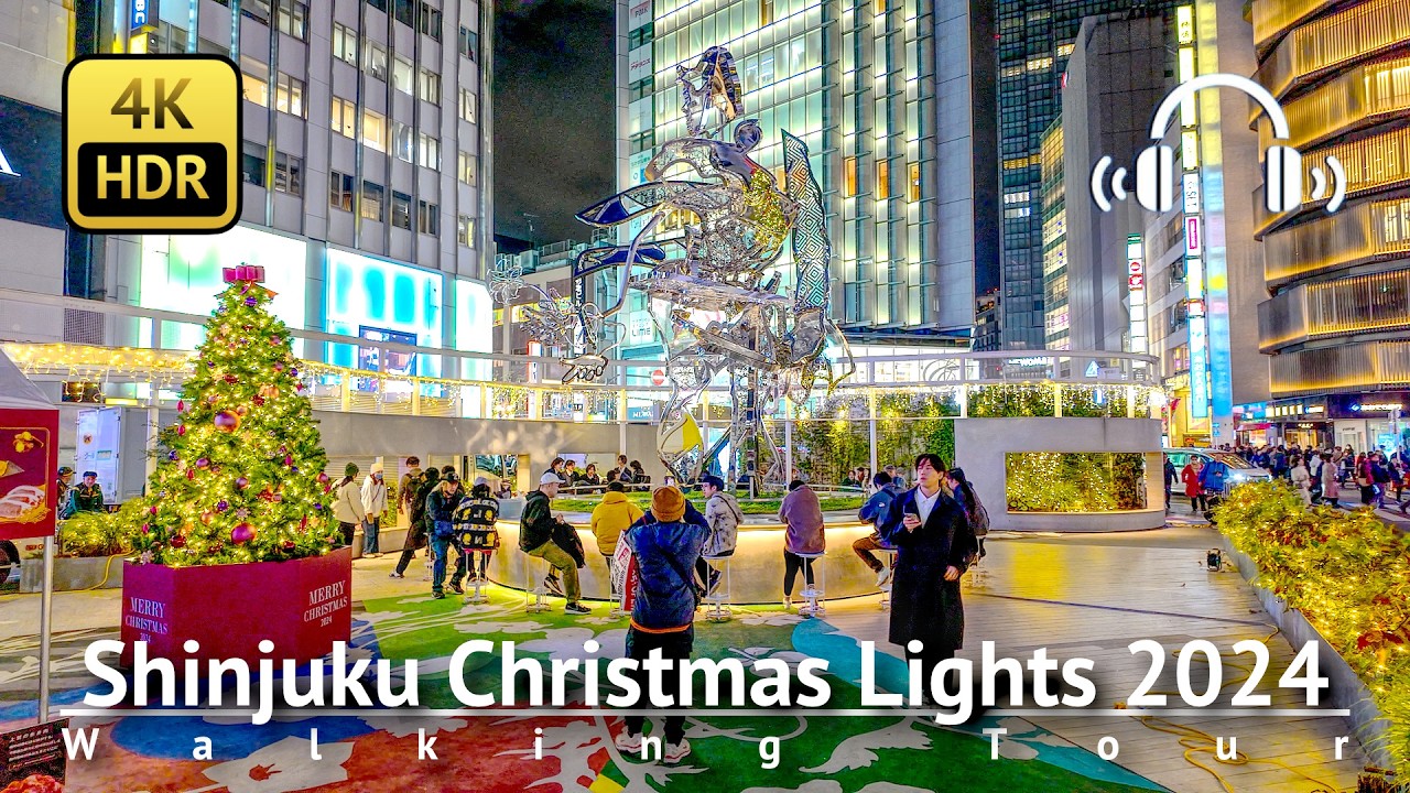 Shinjuku Christmas Lights 2024: A Festive Walk Through Tokyo’s Iconic Streets [4K/HDR/Binaural]