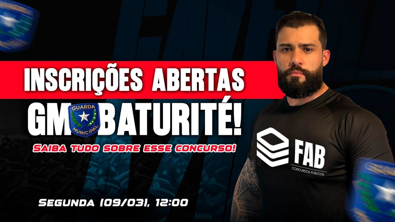 Муниципальная стража Батурите | Регистрация открыта | Проф. Айрес Баррос