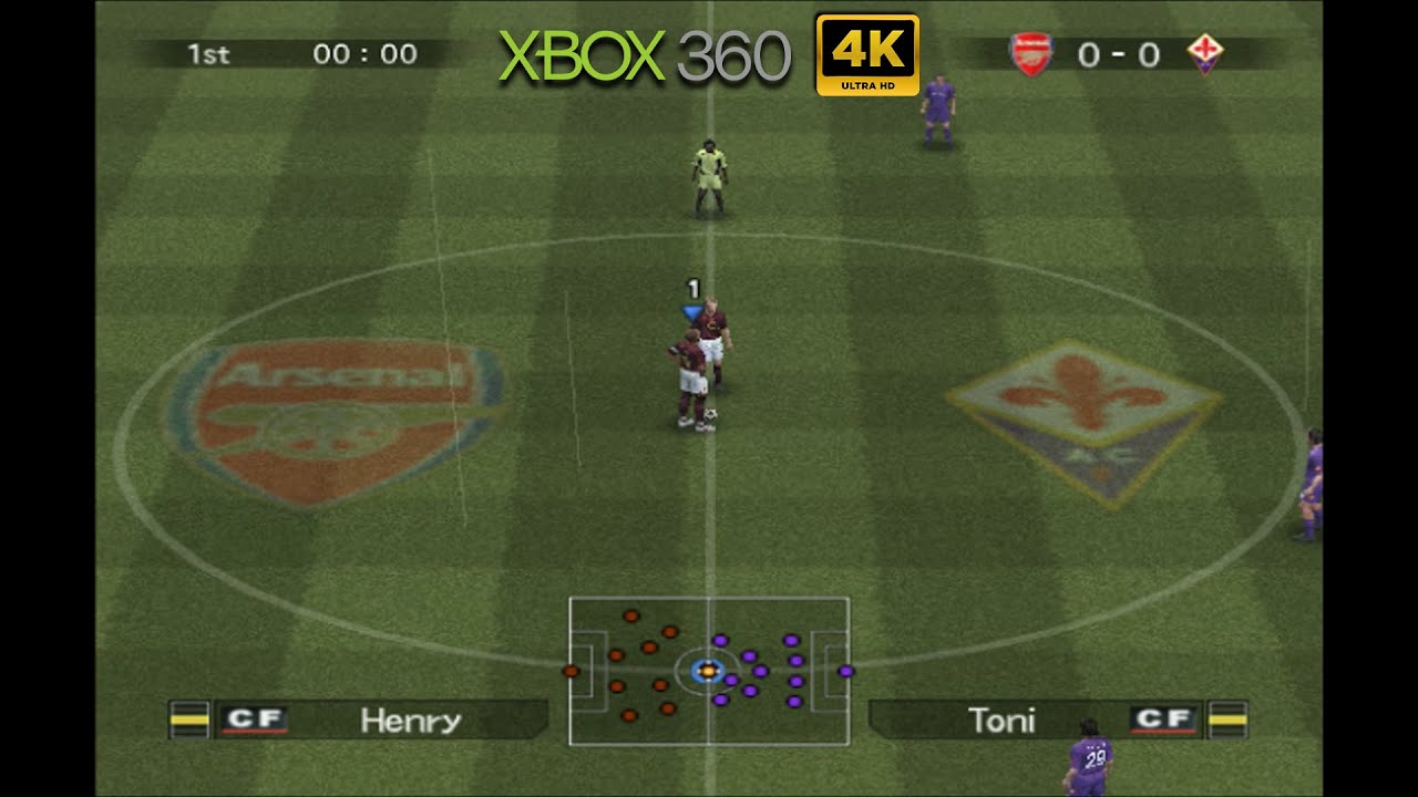 PES 5 (XBOX 360) - Arsenal Vs Fiorentina ft. Henry Vs Toni - 4K Gameplay