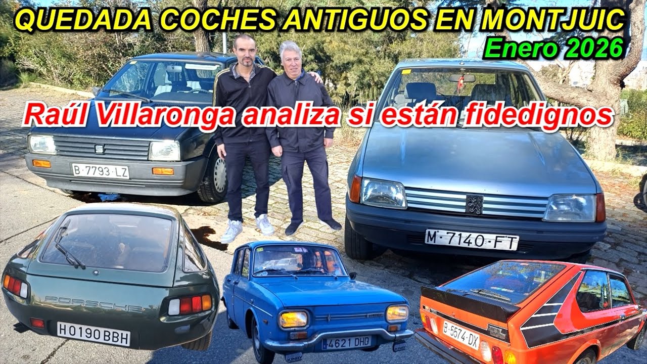 ✅Concentración coches clásicos con Raúl en Montjuic. Espectáculo mensual en Barcelona.