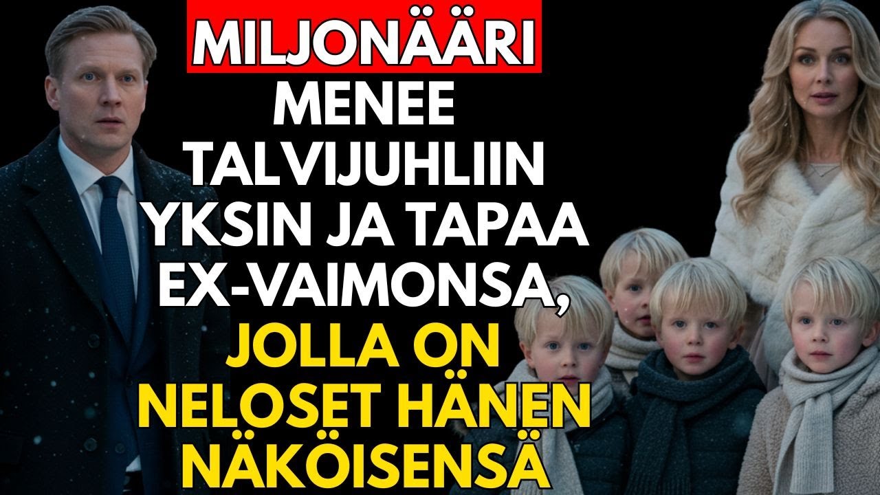 Miljonääri menee talvijuhliin yksin ja tapaa ex-vaimonsa, jolla on neloset hänen näköisensä