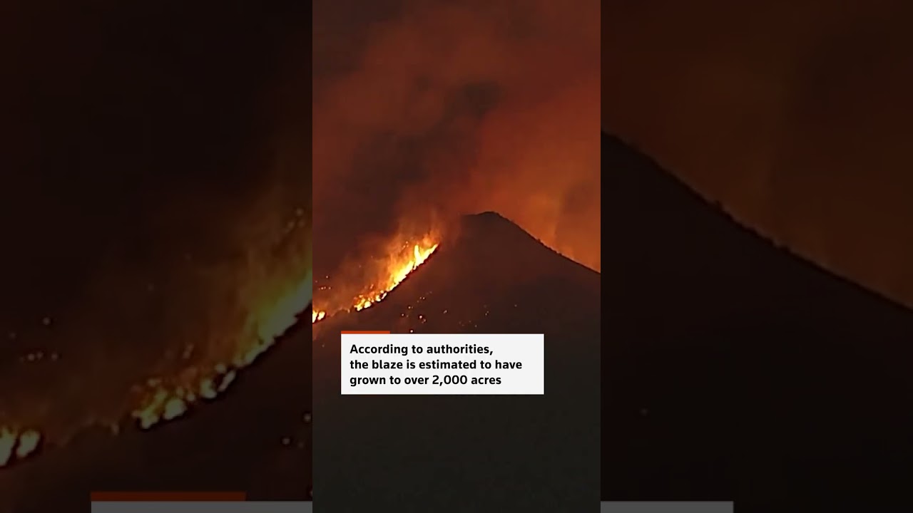 Wildfires burn through the night in California county