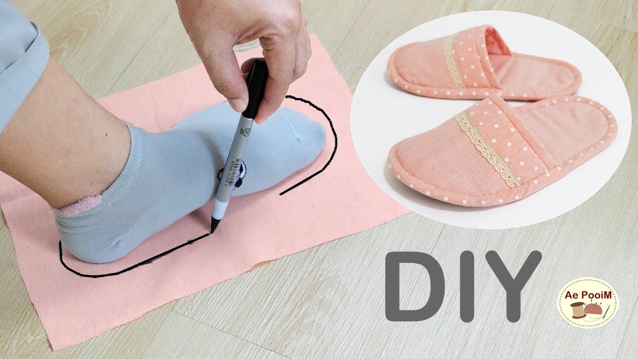 How to Make Home Slippers | วิธีทำรองท้าสลิปเปอร์เดินในบ้าน
