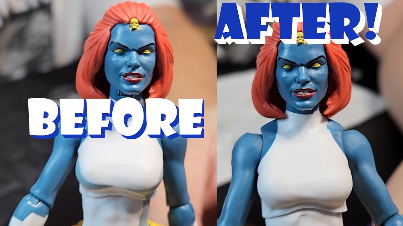 Fixing Marvel Legends Mystique Animated X-Men '97 Cel Shading paint removal