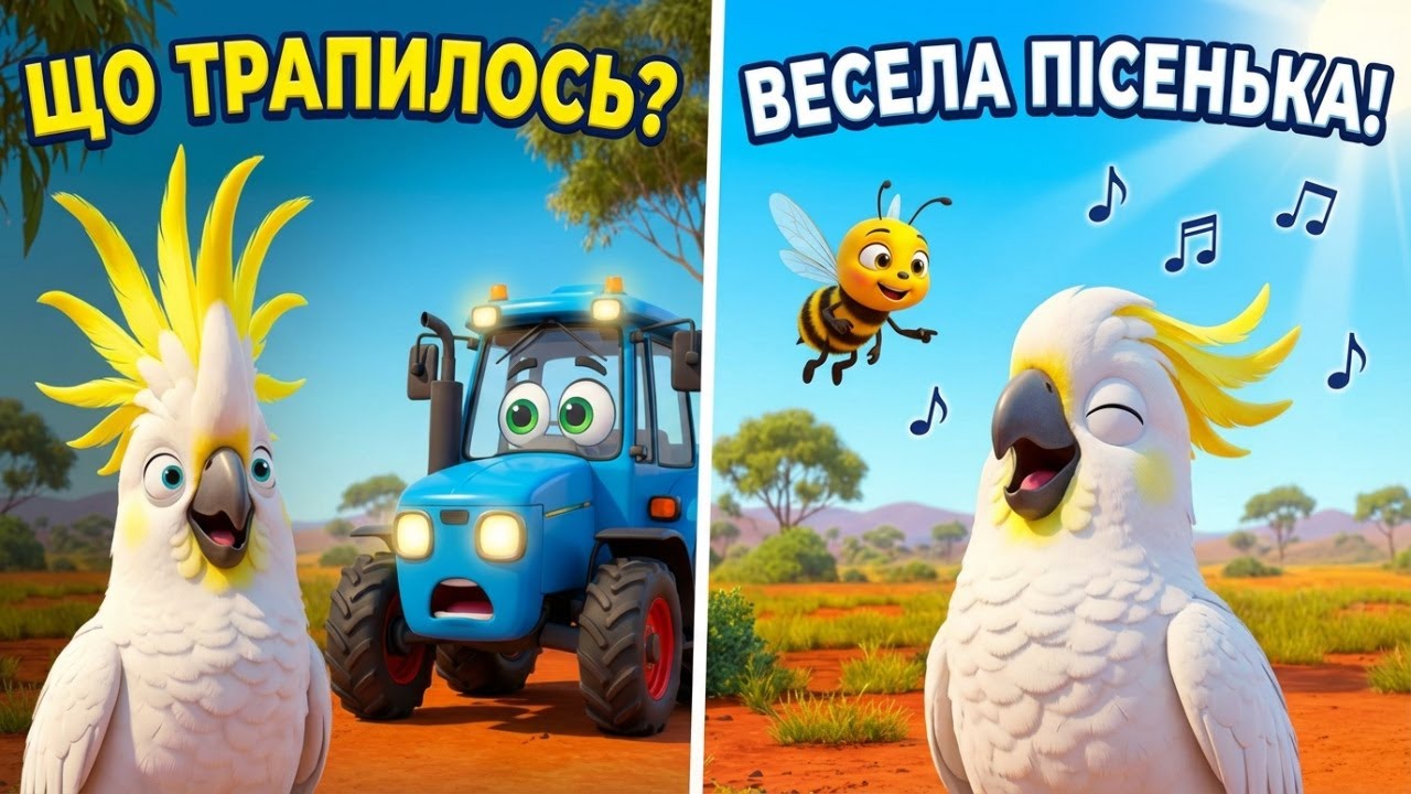 Папуга КАКАДУ та Синій Трактор! 🦜 Весела Пісенька про Емоції для Дітей