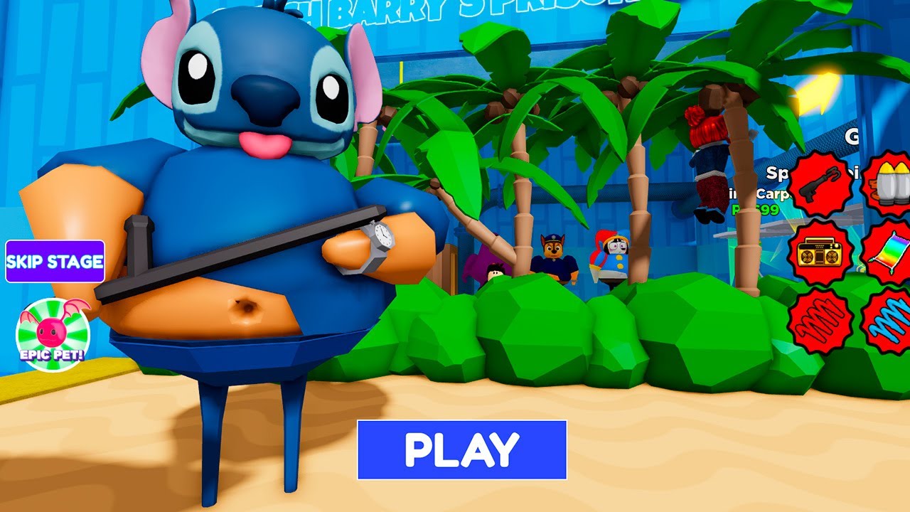 STITCH BARRY'S PRISON RUN OBBY ROBLOX