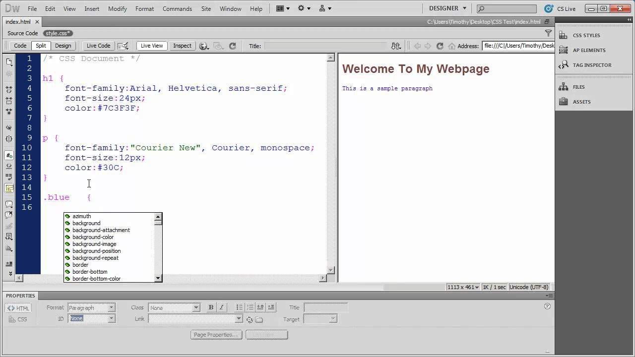 12 - Introduction to Dreamweaver Tutorial (CS5)