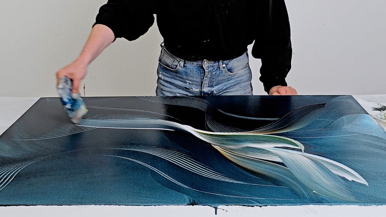 BIG Abstract Acryic Painting with the most Gorgeous Flow🌊