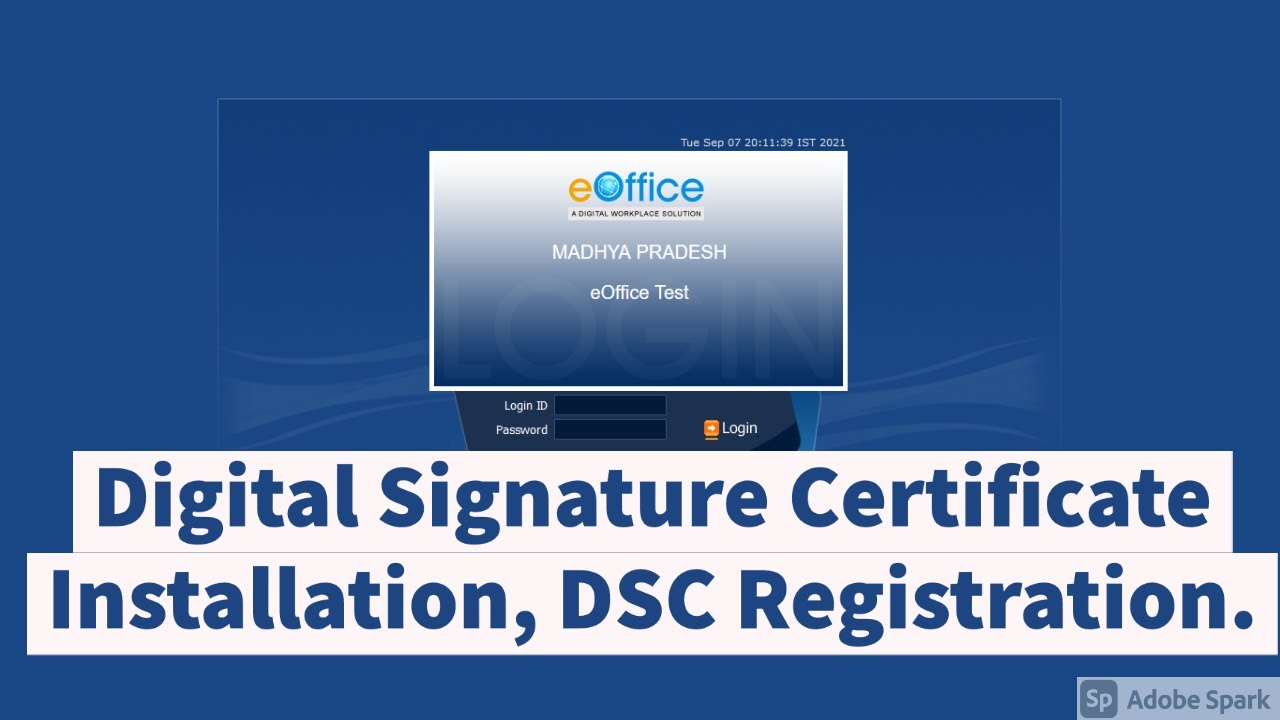 Video 4 - #eOffice - Digital Signature Certificate Installation, DSC Registration in eOffice - Hindi