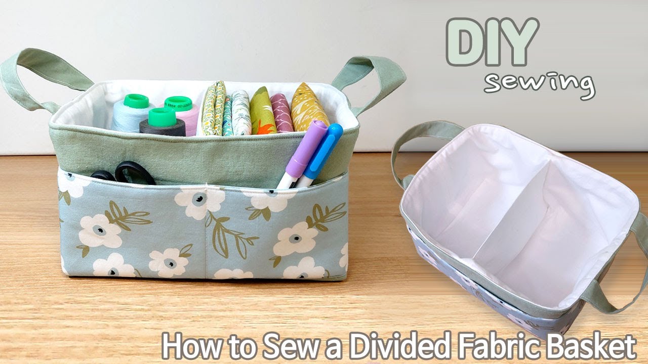DIY 칸막이 패브릭 바구니 만들기 | 패브릭 정리함 | DIY Divided Fabric Basket | How to mak a Divided Fabric Basket