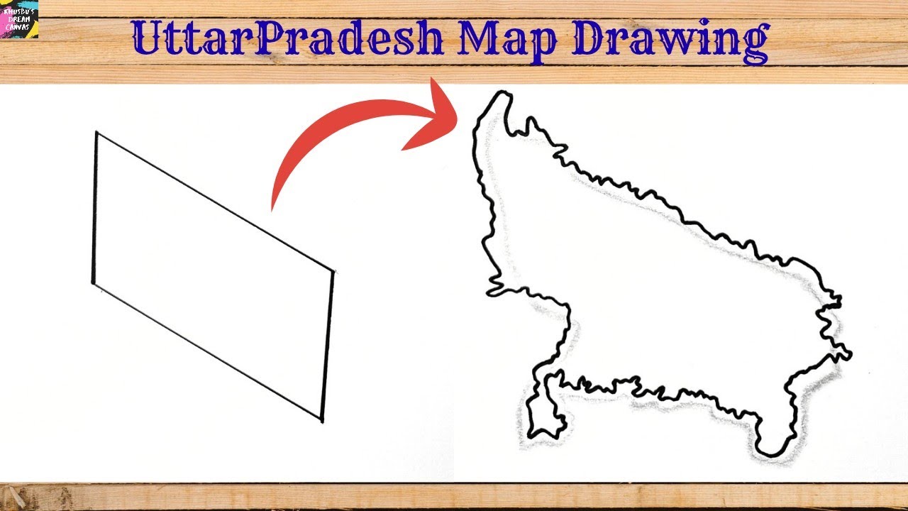 How to Draw Uttar Pradesh Map Easily | Step-by-Step Tutorial for Beginners