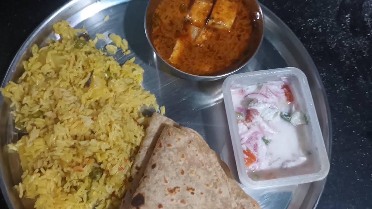 Matar paneer with Aloo matar Pulao and chapati #paneer #viral recipe 