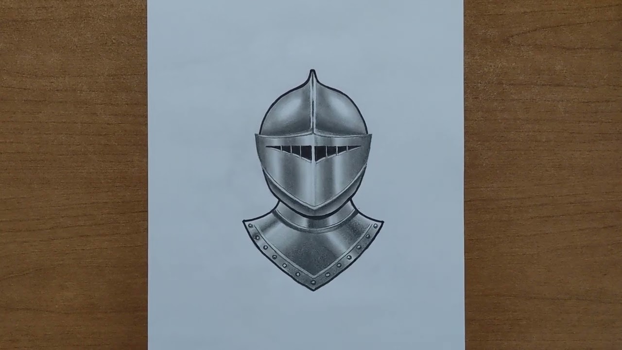 Drawing of a Knight's helmet