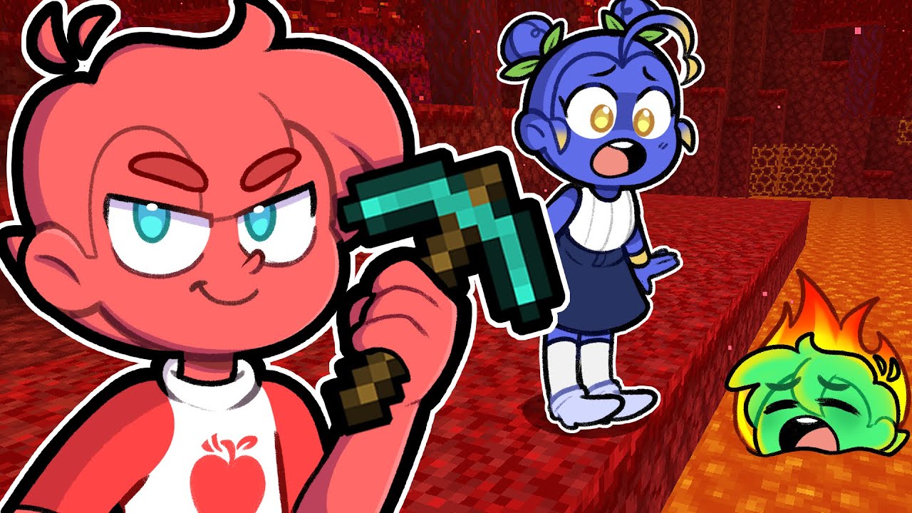 TENTANDO explorar o nether no MINECRAFT NUM BLOCO SÓ