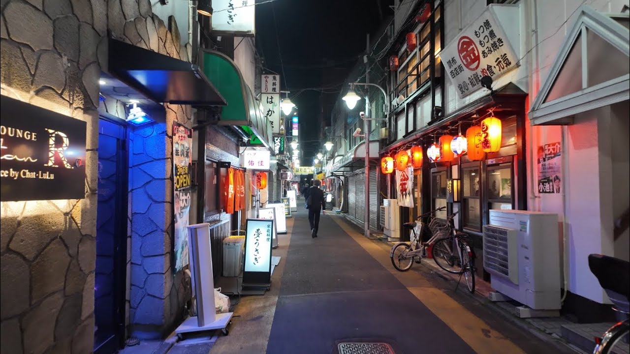 Suburb Night Walk in Chofu Tokyo Japan 4K HDR