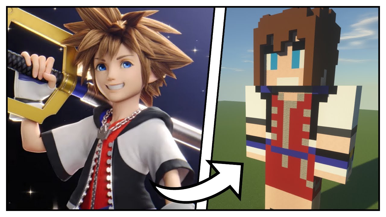 How to Build a Sora Statue (Kingdom Hearts) - Minecraft