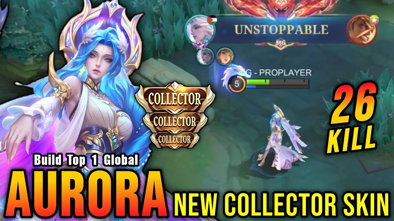 26 Kills!! Veil of the Celestials Aurora New COLLECTOR Skin!! - Build Top 1 Global Aurora ~ MLBB