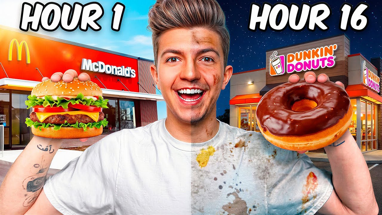 I ATE FAST FOOD FOR 24 HOURS STRAIGHT!! 🍔😱 | Preston