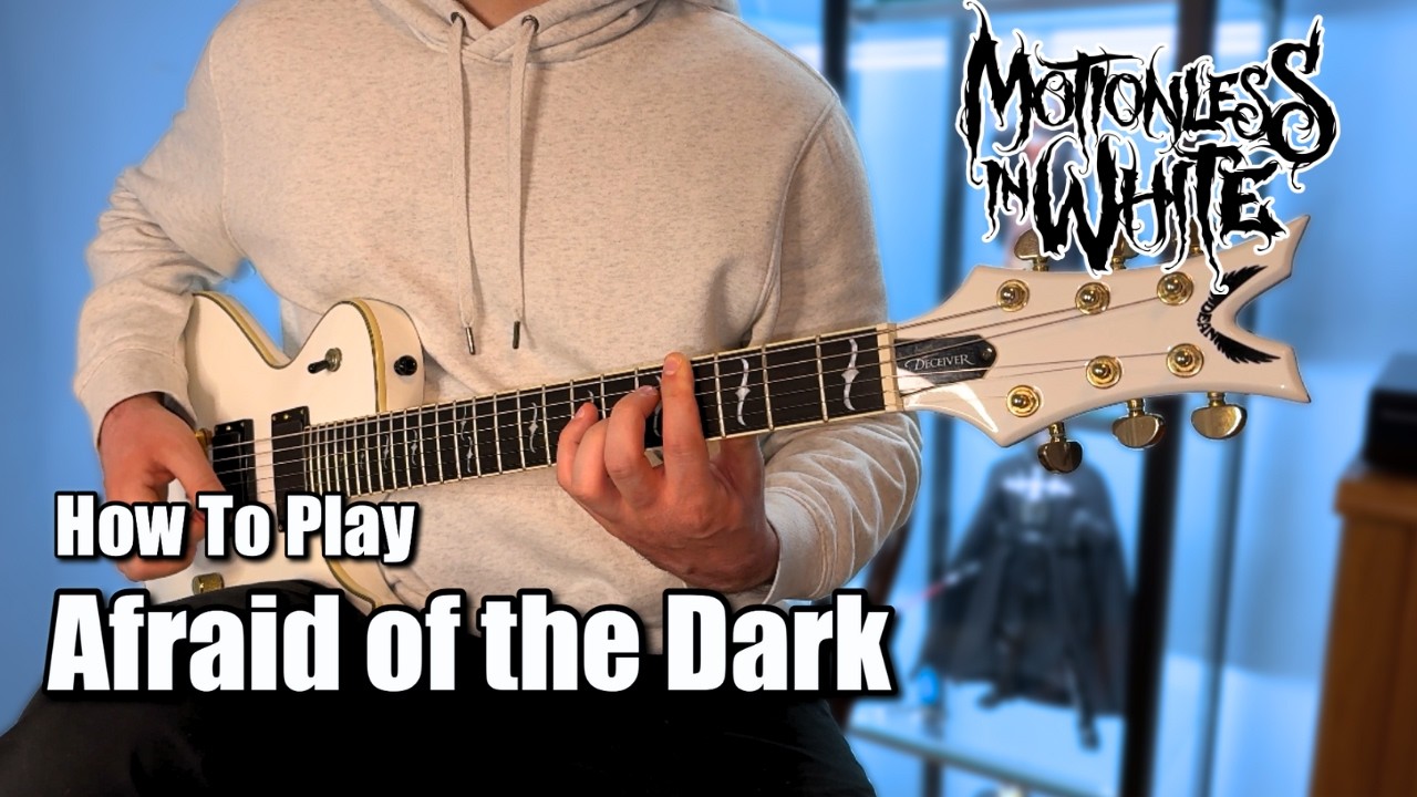 How To Play: Afraid of the Dark by Motionless In White (with TABS) | Guitar Lesson