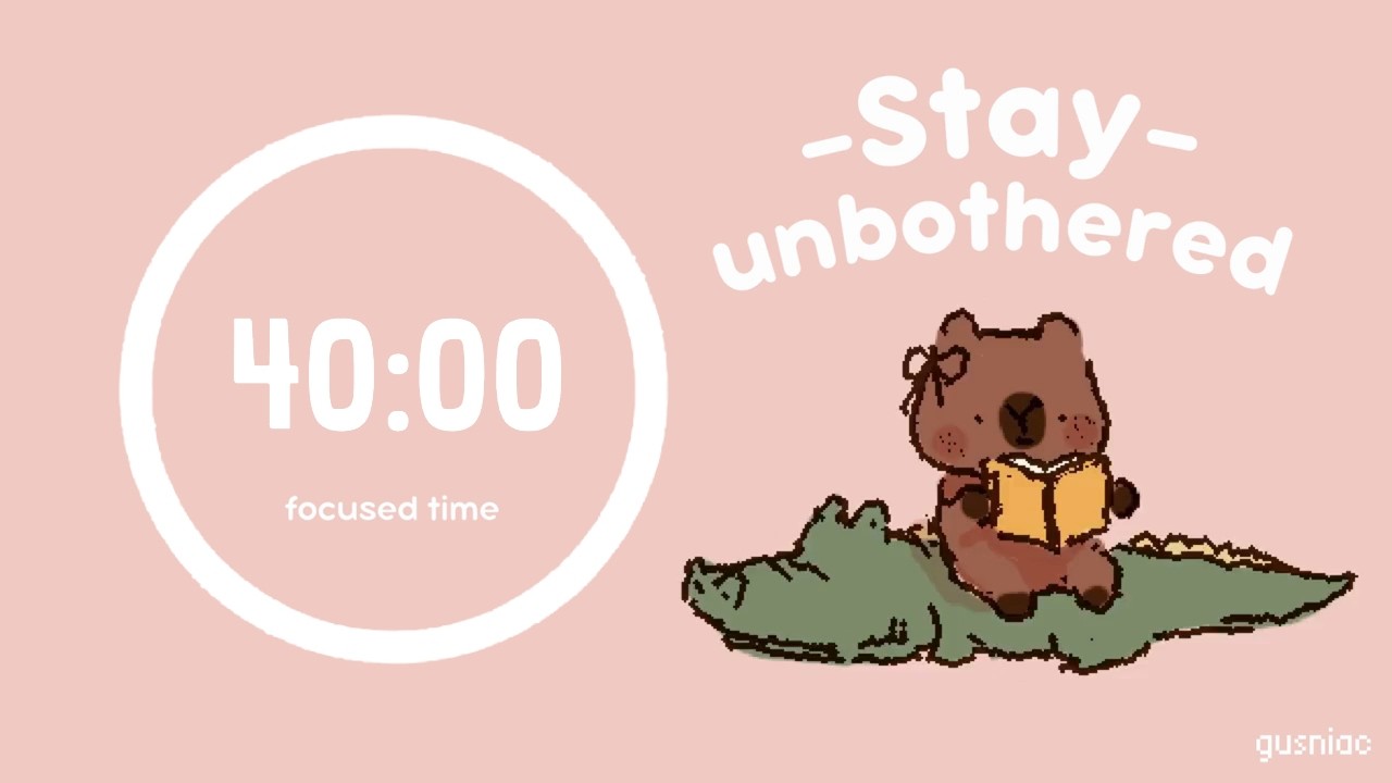 Study With Capybara | Pomodoro Timer 40/10 x4 (3 hours) | No AI, No Mid Ads