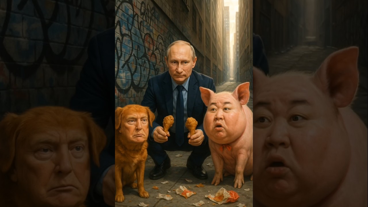Putin Feeding Trump &Kim Jung-un funny shorts #trump #putin #usa #russia  #shorts