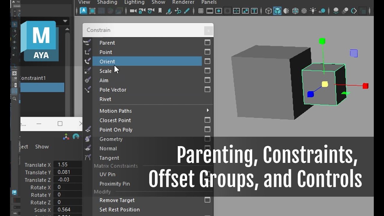 Technical Direction 1st Class -  Parenting, Constraints, Offset Groups, and Controls