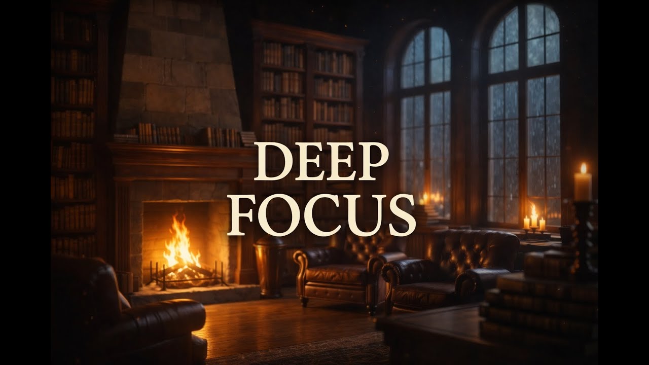You Will Focus Instantly in This Medieval Library (No Music, Fireplace & Rain)