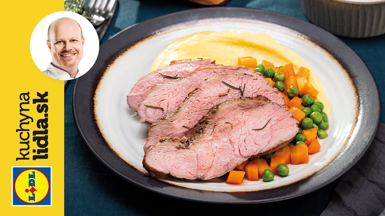 Pečená teľacia špička so zemiakovou kašou, s hráškom a mrkvou 🥩 | Roman Paulus | Kuchyňa Lidla