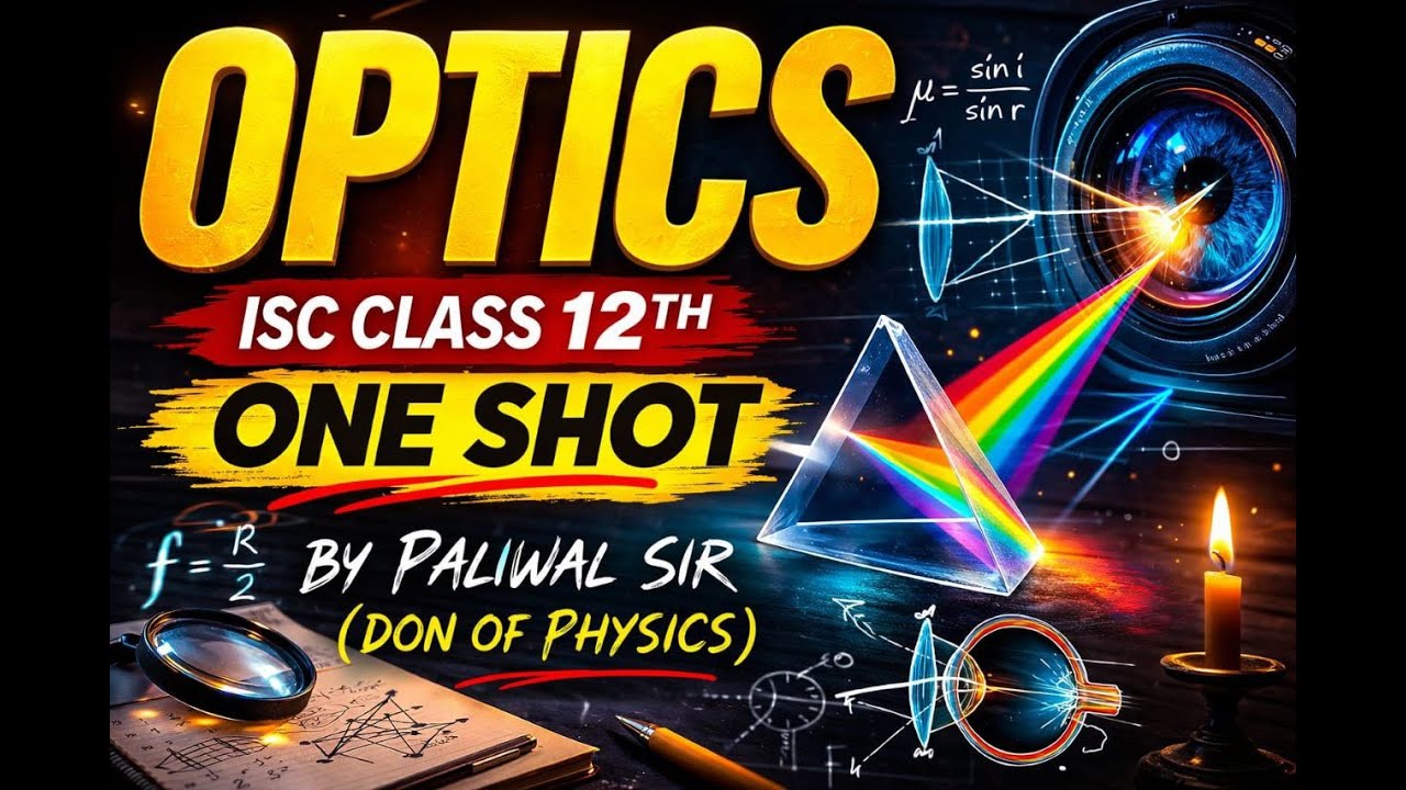 12TH ISC |PHYSICS | OPTICS |L-2 |One Shot |Live