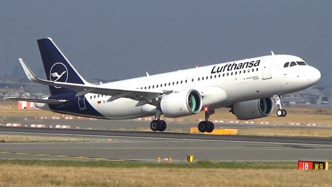 Lufthansa A320-271N | Takeoff Frankfurt Airport | D-AINL D-AINM D-AINK D-AINB