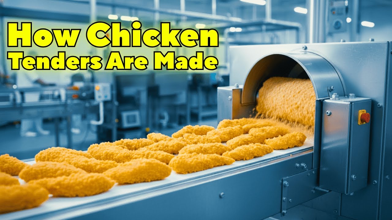 How Chicken Tenders Are Made (Factory Process) | Marinating → Breading → Frying → Packing