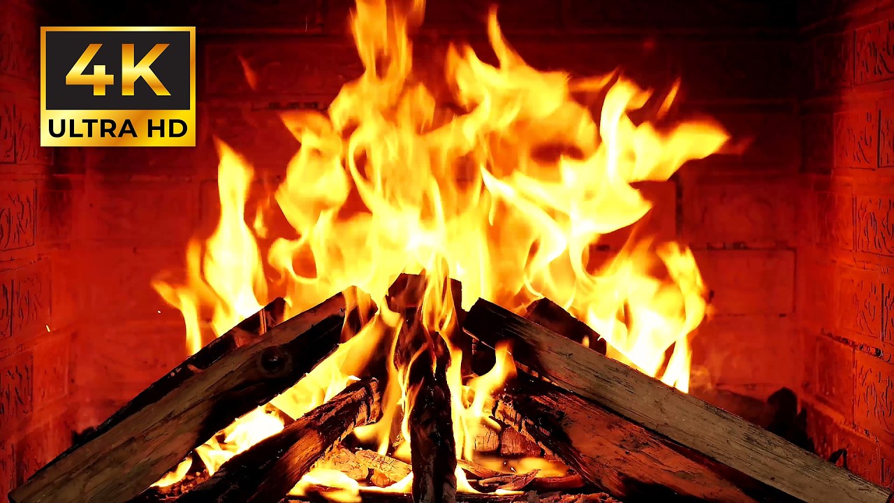 🔥 Fireplace 4K Live Wallpaper. Fireplace with Crackling Fire Sounds. Fireplace Ambience